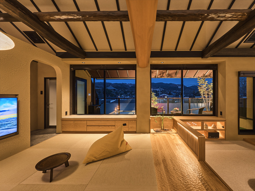 World Heritage View Suite Aoniyoshi Open-air bath and sauna with cold bath